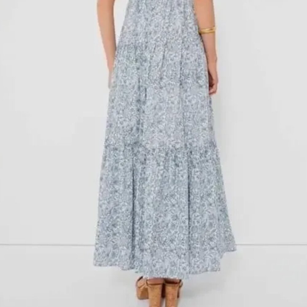 NWT Tuckernuck Hyacinth House Blue and White Floral Tiered Teresa Maxi Dress S - Picture 3 of 7